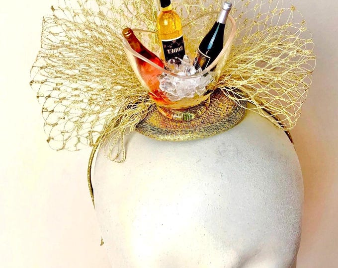 Wine Bottle Fascinator- Wine tasting party- gifts for wine lovers