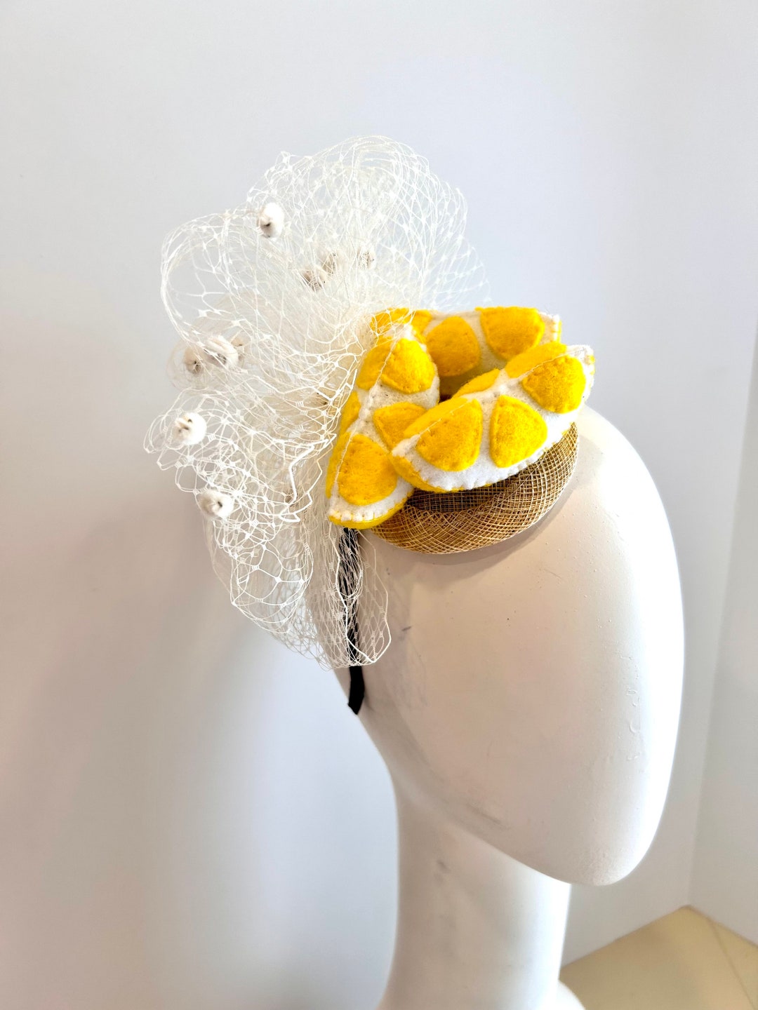Yellow Fascinator Lemon Headpiece Etsy
