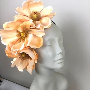 Peach Fascinator- Derby- Magnolia headband