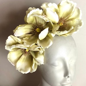 green Fascinator for Derby- Flower headpiece
