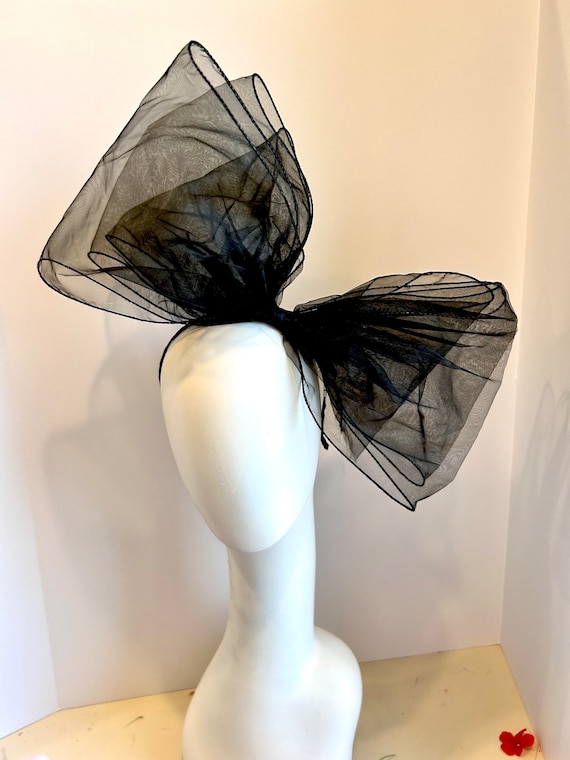 Large Bow Fascinators -Derby- Black Bow Headband- Fashion