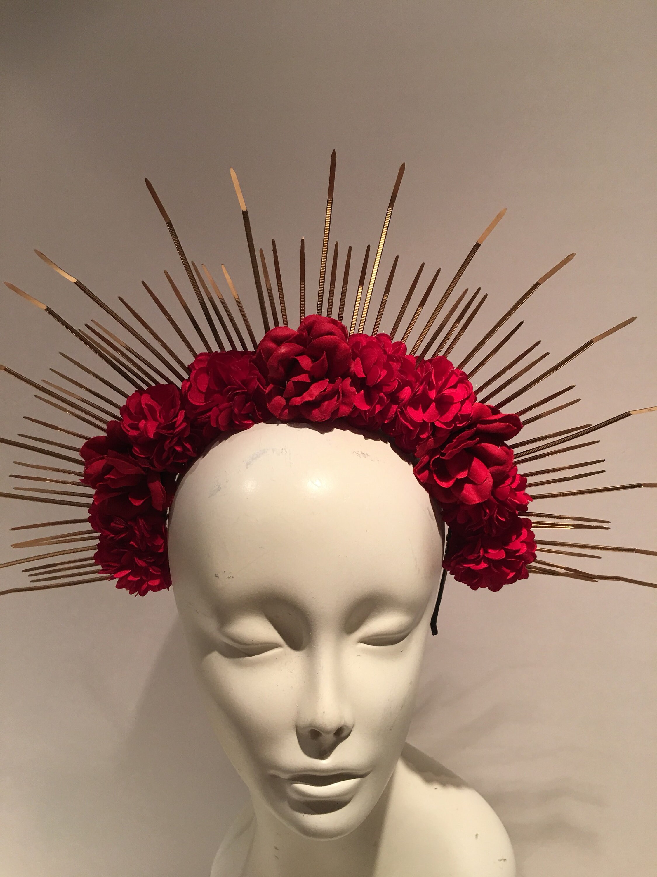 Red flower Headband Flower Crown Hair Accessory Etsy