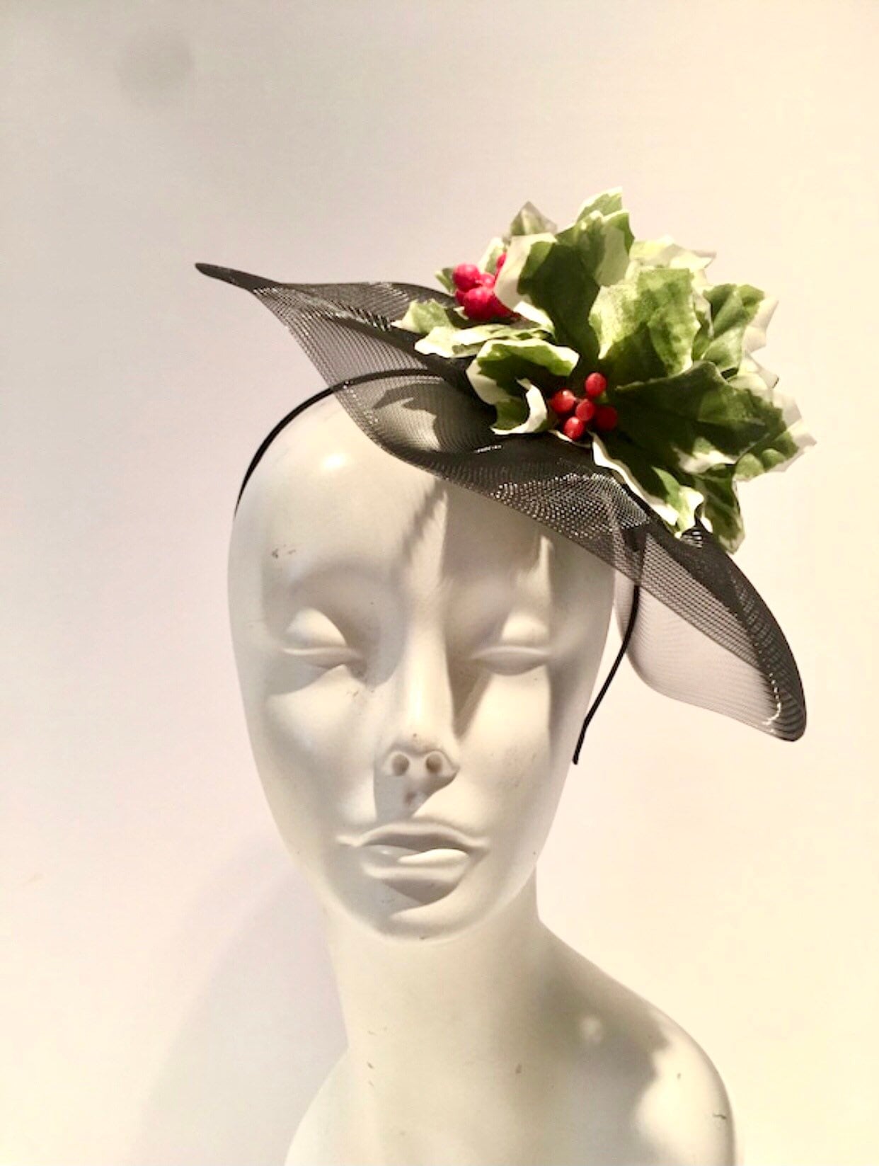 Handmade Designer Fascinator Headband Floral Green Bow and Berries Amazon.com : MOSTORY Green Flower Branch Headband - Handmade  main image 2