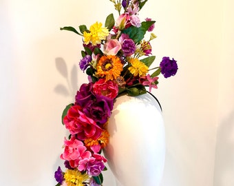 Flower garden Facinator- Derby headband