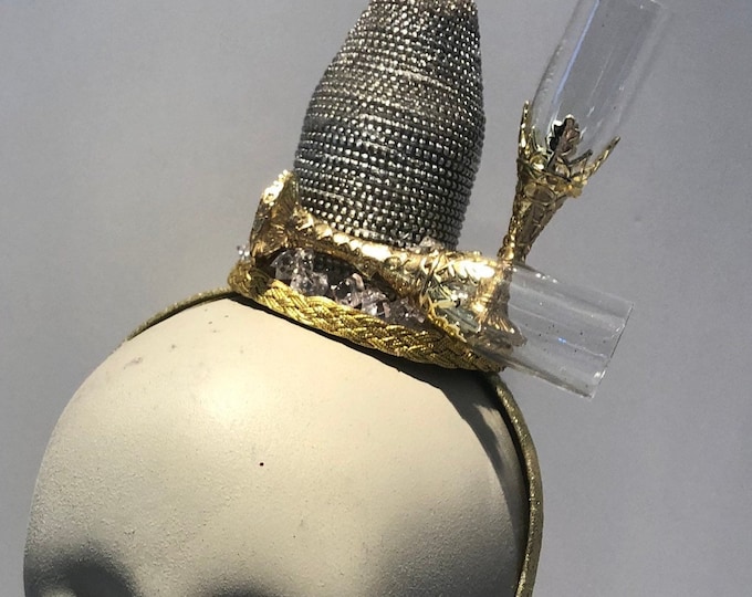 Champagne Bottle Fascinator- Holiday party -Birthday Girl