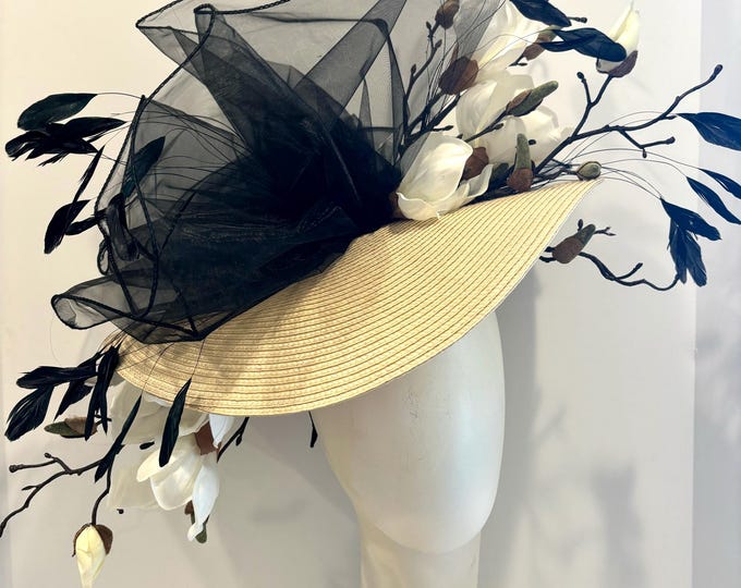 Black tan Fascinator- Derby Day- Wedding