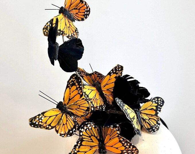 Orange Fascinators- Derby Butterfly Headdress- High Tea:)