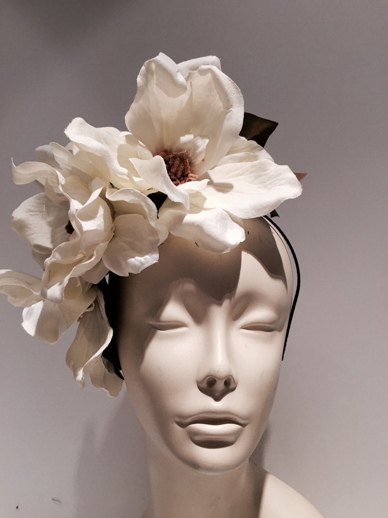 Bridal Fascinator Magnolia Headband Wedding Tea Party image 2