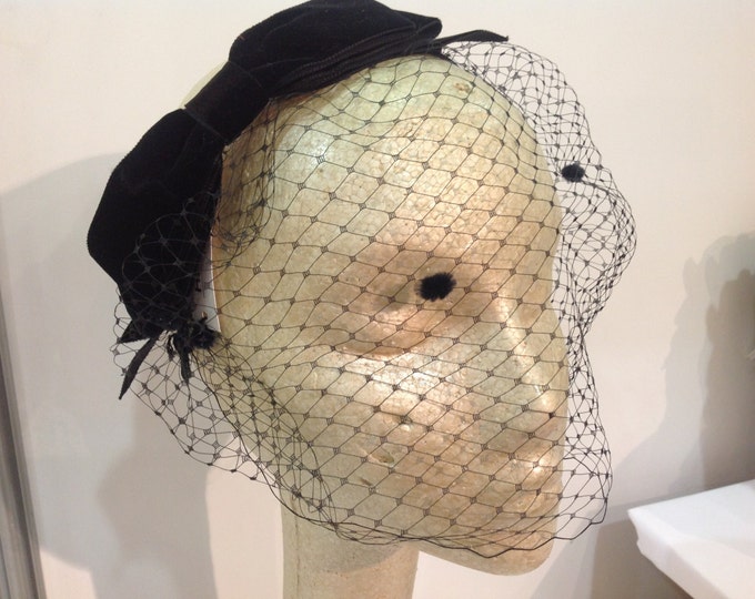 Black Fascinators with veils -Birdcage -Derby