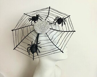Spider Web Fascinator- Halloween Costume- Black widow