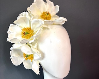 Ivory Fascinator- Magnolia- Kentucky Derby - Flower Headband