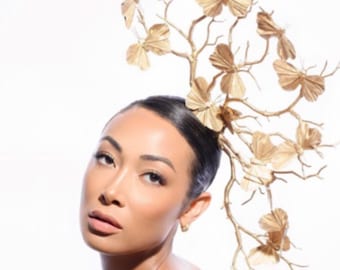 Gold butterfly Fascinator- derby