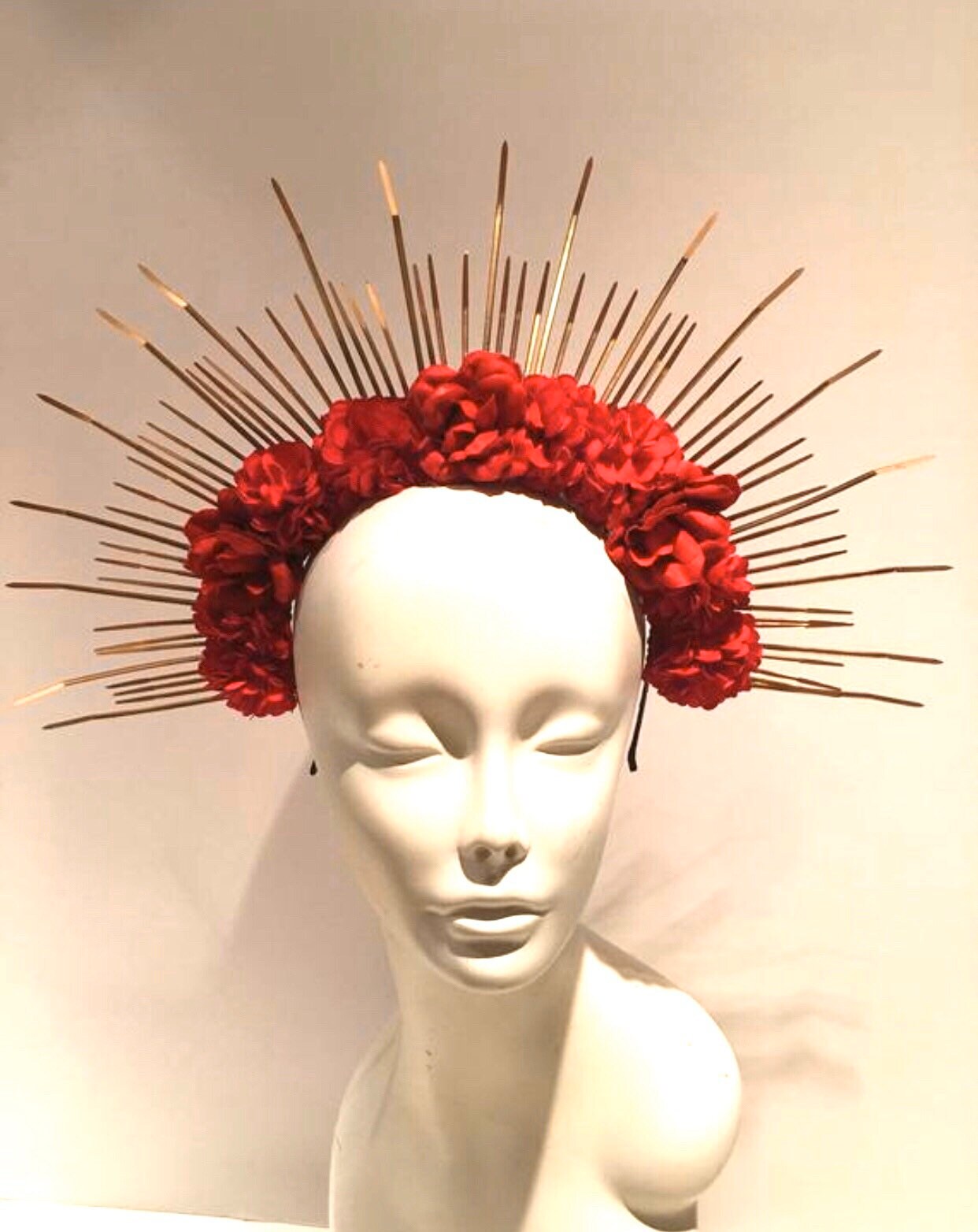 Red flower Headband Flower Crown Hair Accessory Etsy