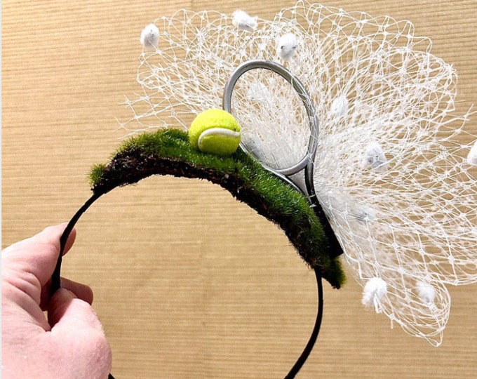 Tennis fascinator -Racket and Tennis ball Headband
