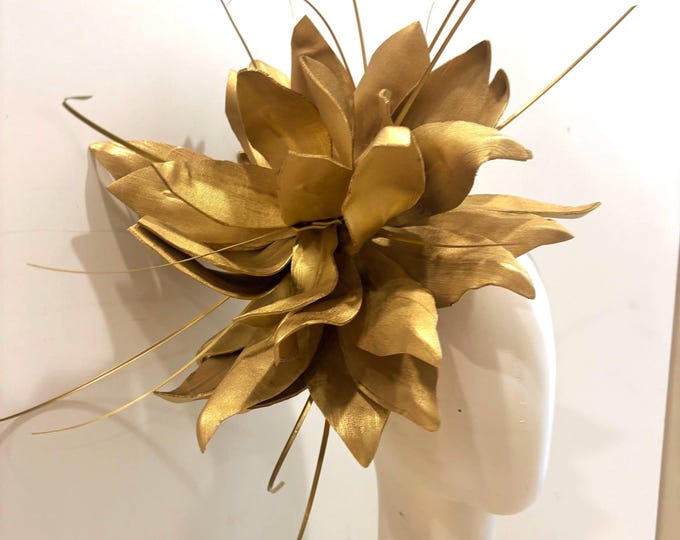 Gold Lotus  Fascinator- Custom made-