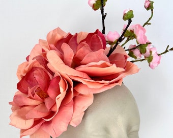 Rose pink Fascinators -Kentucky derby- Flower headband