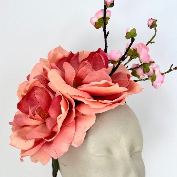 Rose pink Fascinators -Kentucky derby- Flower headband