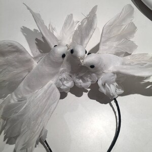 Witte Fascinator Diner en Blanc Bruiloft Vogelhoofddeksel afbeelding 4