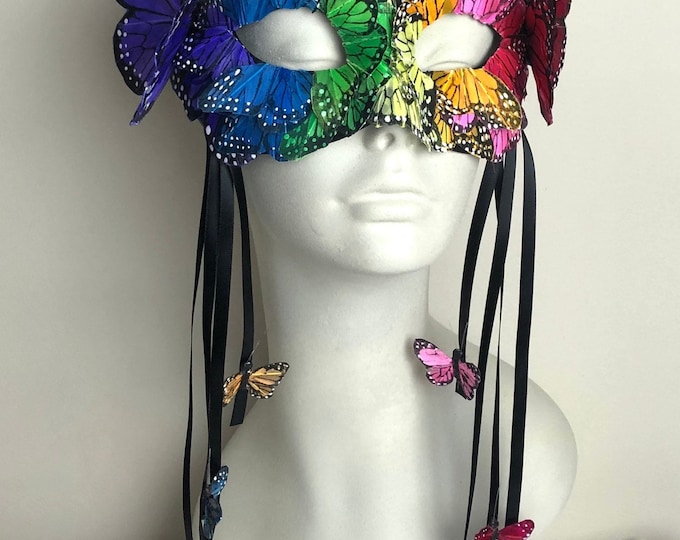 Butterfly Masquerade masks- Mardi Gras Masks- Rainbow