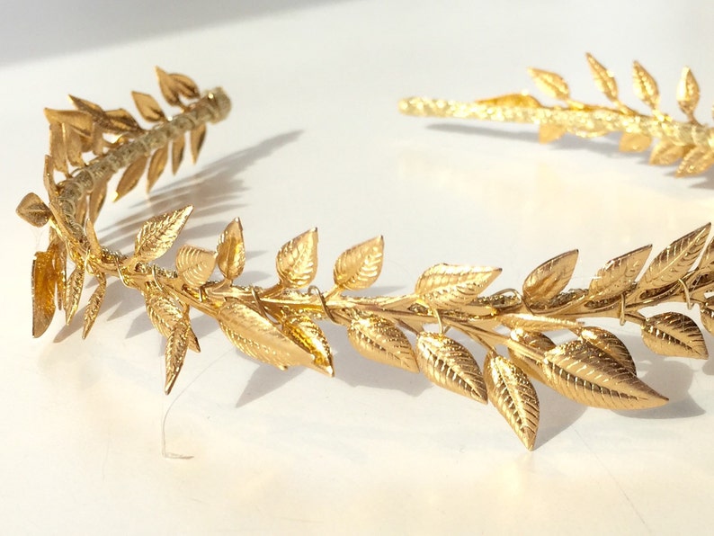 Gold Leaf Headband Leaf Headdress Wedding Etsy