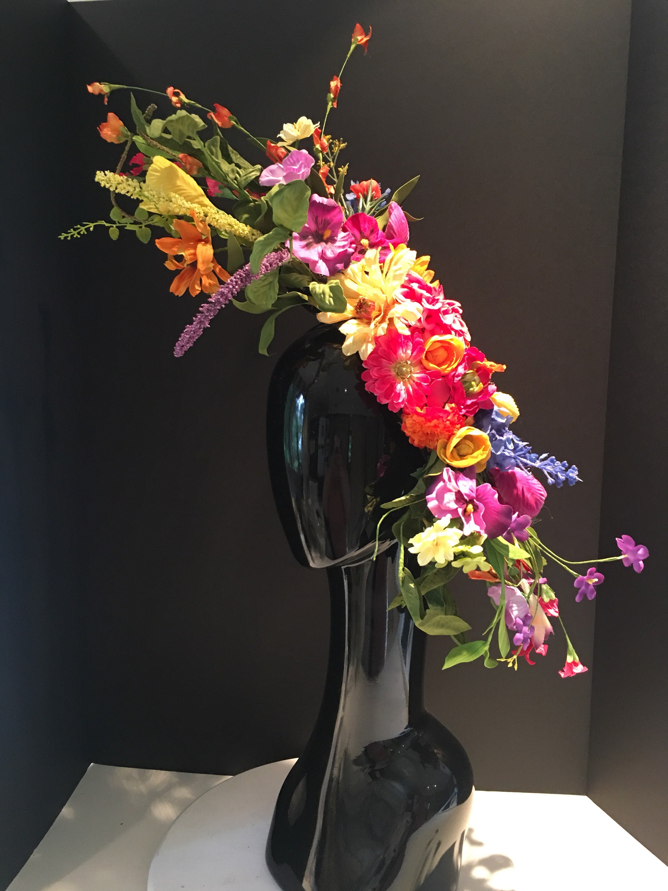 doramarra Multi Color Fascinator- Derby Flower Hat