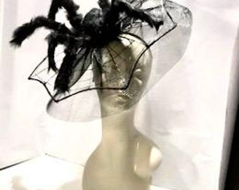 Spider Headband- Black Web Fascinator