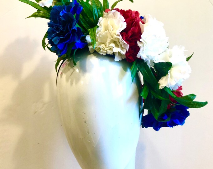 Red white blue Headband- Patriot fascinator- July 4- Memorial Day