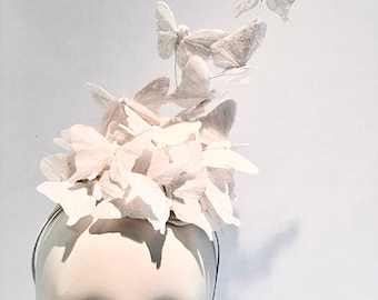 Diner en Blanc White fascinator -Wedding- Tea party- Derby