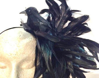 Black Fascinator -Crow Halloween costume - Goth