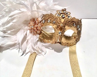 Gold Halloween Masks- Venetian Mask- Masquerade