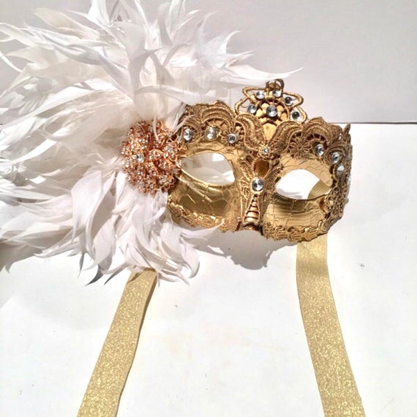 Gold Halloween Masks- Venetian Mask- Masquerade