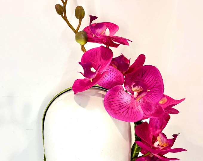 Hot pink fascinator- orchid flower headband- Derby– one of a kind