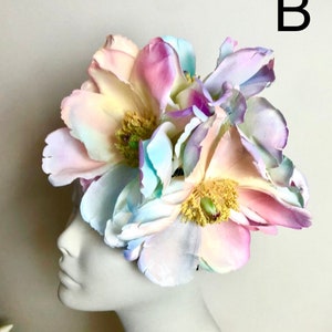 Pastel Multi Fascinator-Magnolia Flower headpiece Ladies headband image 1