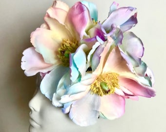 Pastel Multi Fascinator-Magnolia Flower headpiece- Ladies headband