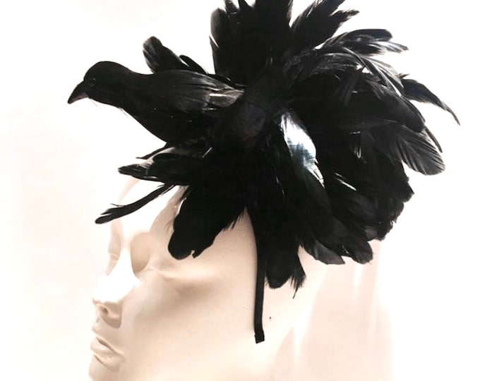 Black Fascinator for all occasions- Bird hat Costume