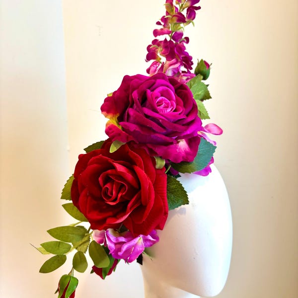 Tocado Kentucky Derby Rose - Tocado para almuerzo - Boda