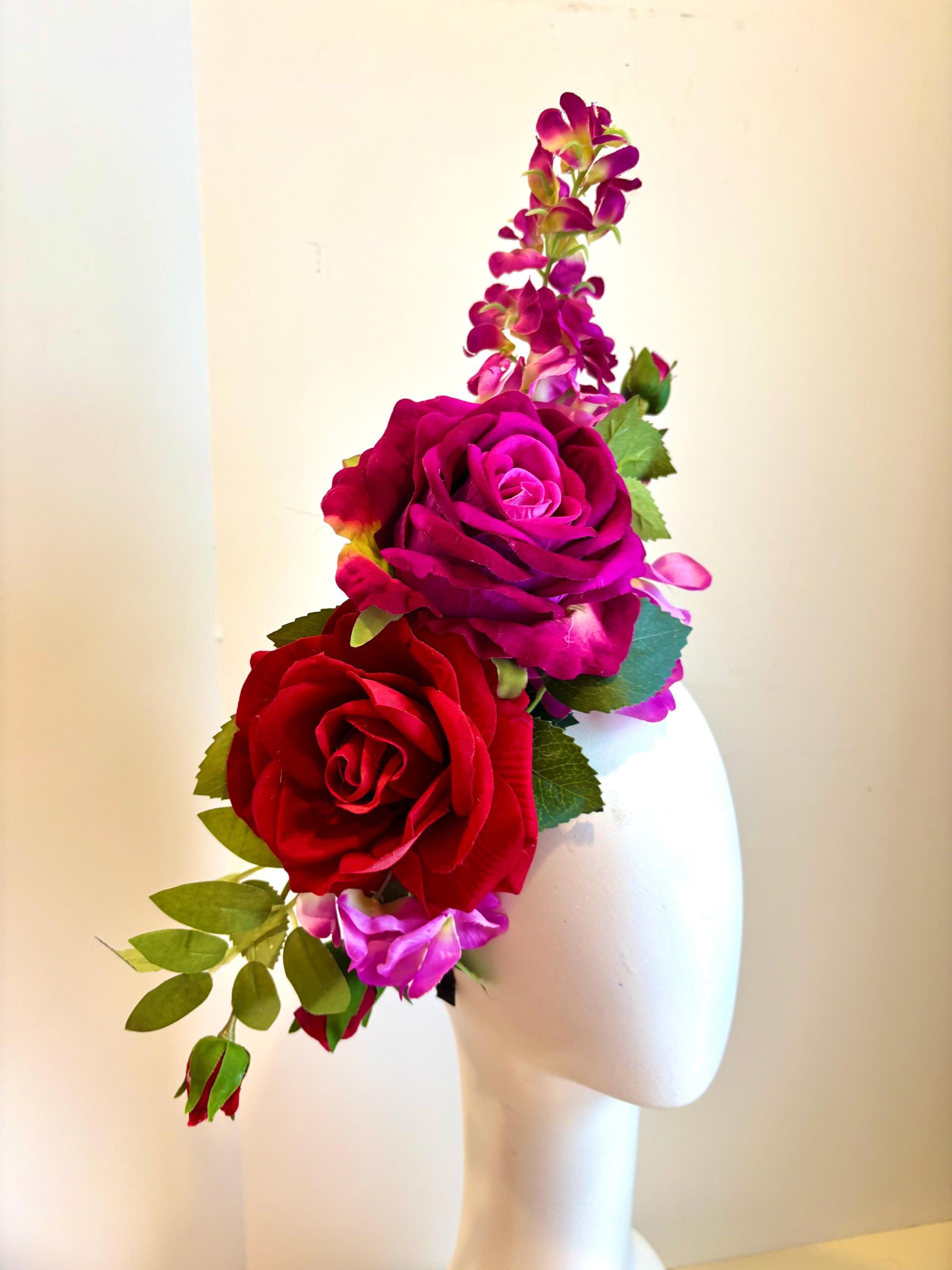 Kentucky Derby Rose Fascinator - Luncheon Headpiece- Wedding  display picture 3