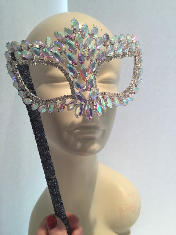 Mask on a stick mask for glasses Etsy