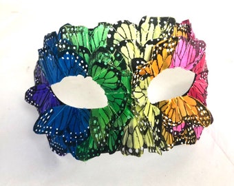 Máscara de mascarada arcoíris - Mardi Gras - Máscaras de mariposa