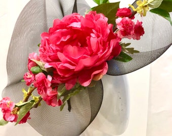 Rose Fascinator- Run of the roses- Derby Hat