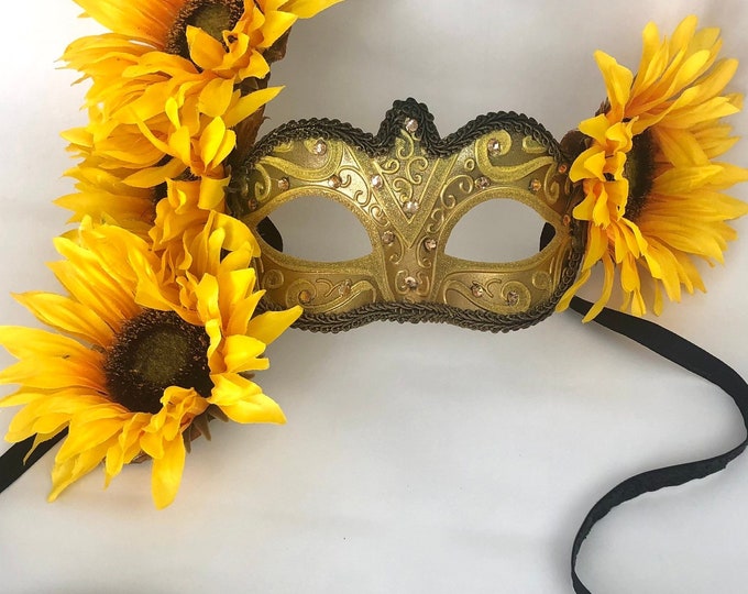 Sunflower masquerade mask -Mardi Gras