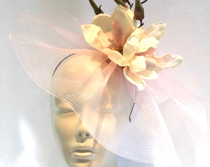 Blush Fascinator- Cocktail Hat -Magnolia Headpiece
