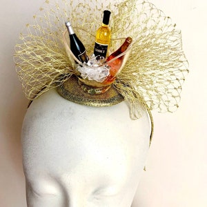 Wine Bottle Fascinator- Wine tasting party- gifts for wine lovers