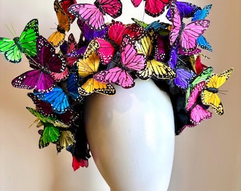 Butterfly Fascinator Hat – Boho Style Derby Headpiece With  display picture 1