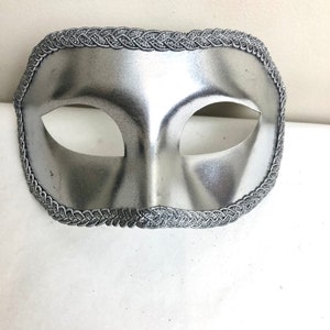Maskerademasker heren: zilver Mardi Gras-masker