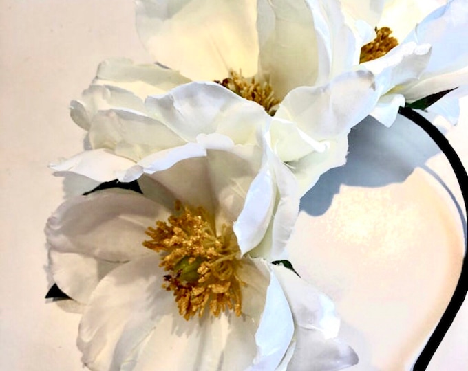 Ivory Fascinator- Magnolia- Derby -Ships in 1 -2 business days