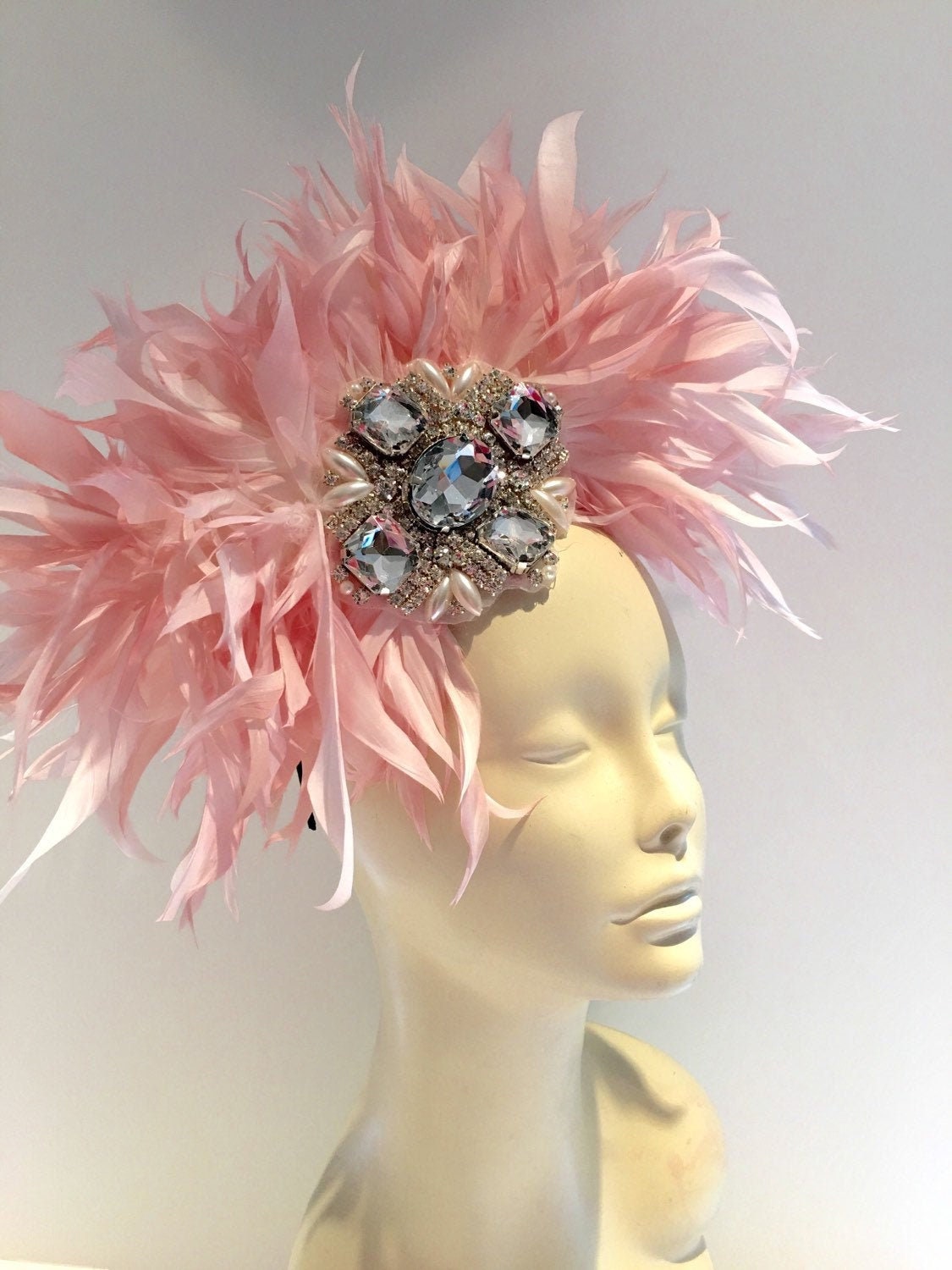 Pink Fascinator Tea Party Feather 
