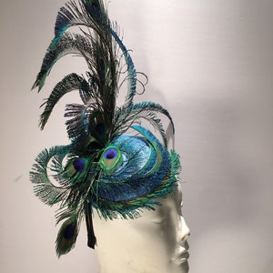 Peacock Fascinator- Navy Hat- Derby image 9