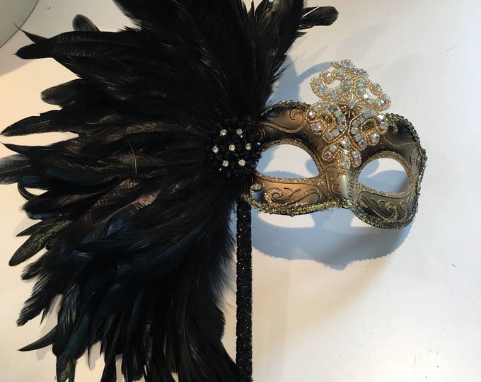 Gold black Mask- Black Masquerade Mask