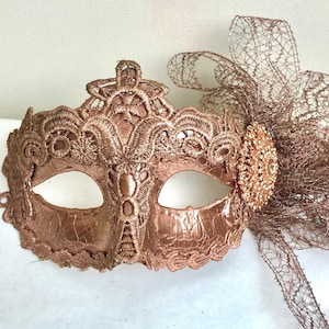 Rose gold Masquarade Mask -Mardi Gras  Halloween